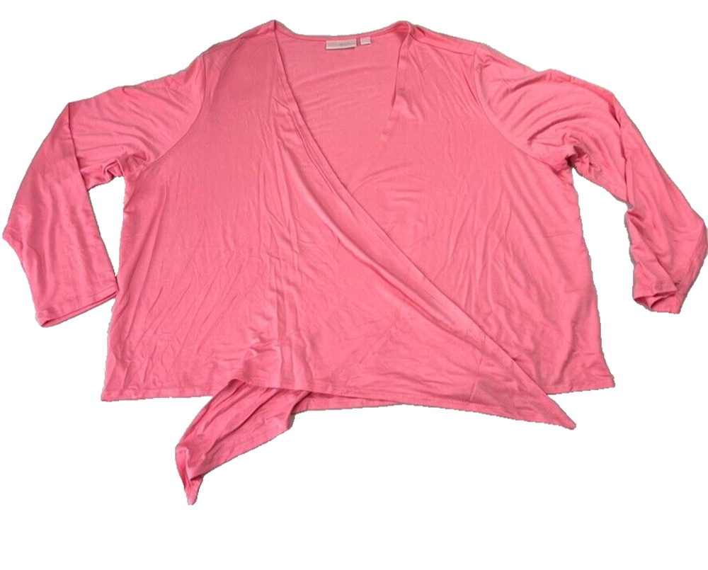 Belle by Kim Gravel Slub Knit Shrug XL Color Pink A475783